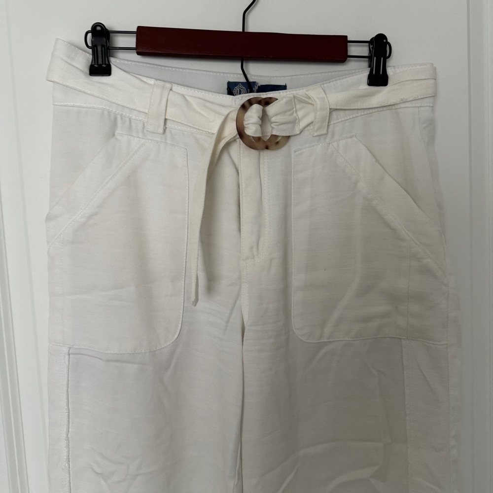 Democracy Belted Wide Leg Cropped Pants Sz 8 - Picture 2 of 4